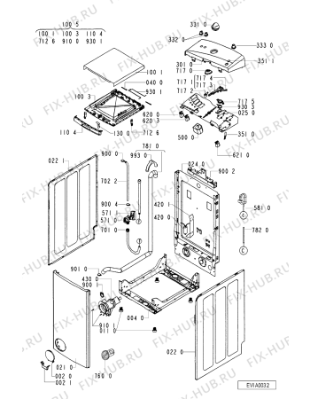 Схема №2 AWV 400 T с изображением Обшивка для стиральной машины Whirlpool 481245211242