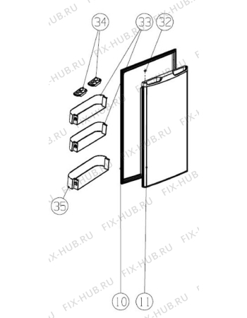 Взрыв-схема холодильника Zanussi ZRG10830WA - Схема узла Door 003