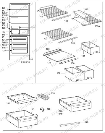 Взрыв-схема холодильника Electrolux AR8416B - Схема узла C10 Interior