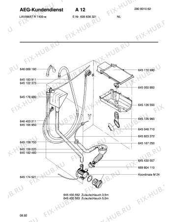 Взрыв-схема стиральной машины Aeg LAVREGINA 1400W - Схема узла Hydraulic System 272