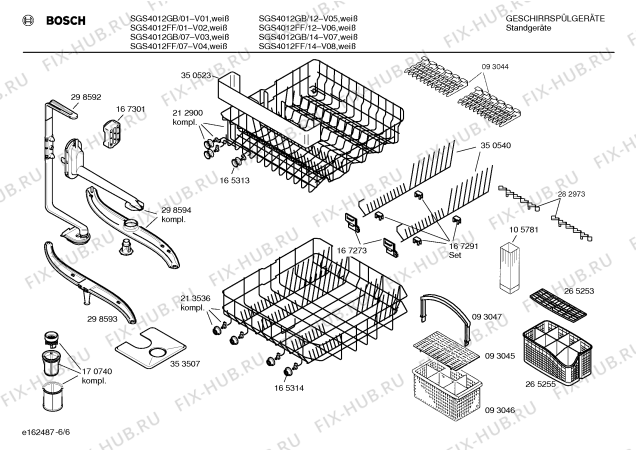 Взрыв-схема посудомоечной машины Bosch SGS4012FF - Схема узла 06