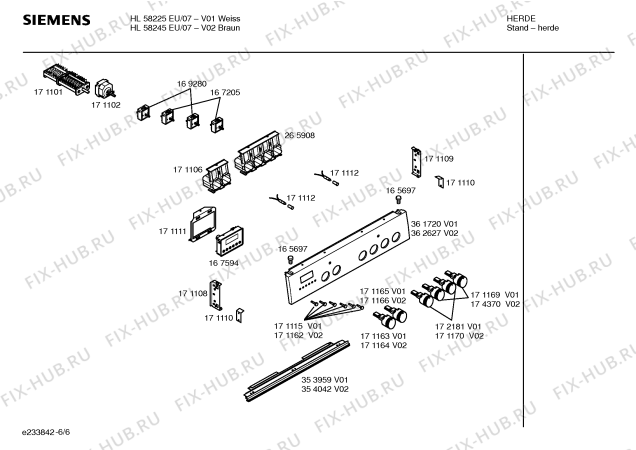 Схема №3 HL58245EU с изображением Панель управления для плиты (духовки) Siemens 00362627