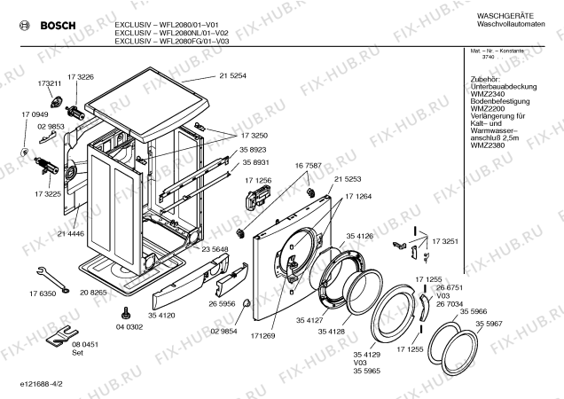 Схема №3 WFL2080FG EXCLUSIV Maxx 1000 с изображением Панель управления для стиралки Bosch 00356373