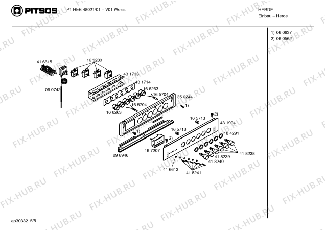 Схема №3 P1HEC88022 с изображением Передняя панель для плиты (духовки) Bosch 00350244