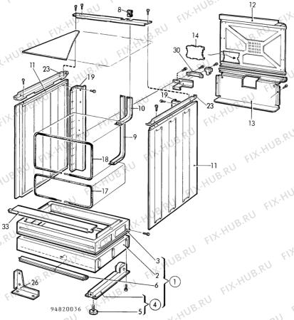 Взрыв-схема посудомоечной машины Electrolux CF7020 - Схема узла H10 Chassis