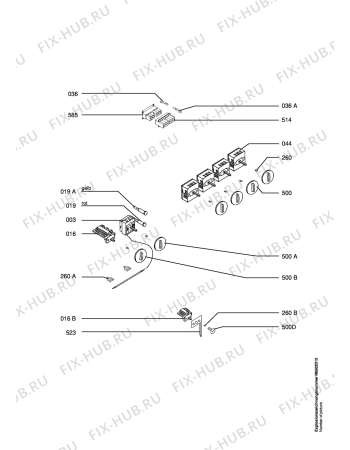 Взрыв-схема плиты (духовки) Privileg PRIV4500-M/123.960-7 - Схема узла Functional parts