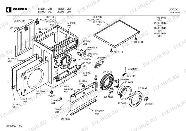 Схема №3 LS300 с изображением Панель для стиралки Bosch 00232408