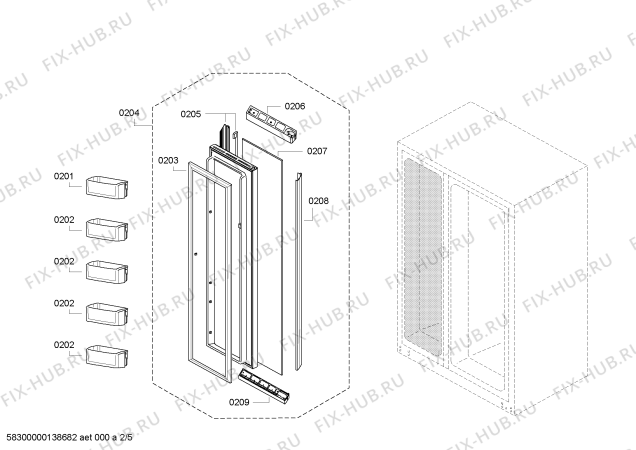 Схема №3 KA69NV30TI с изображением Крышка для холодильника Siemens 00674267