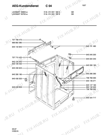 Взрыв-схема стиральной машины Aeg LAV50600-W GB - Схема узла Housing 001