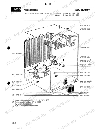 Взрыв-схема холодильника Aeg SANTO 145 U - Схема узла Section2