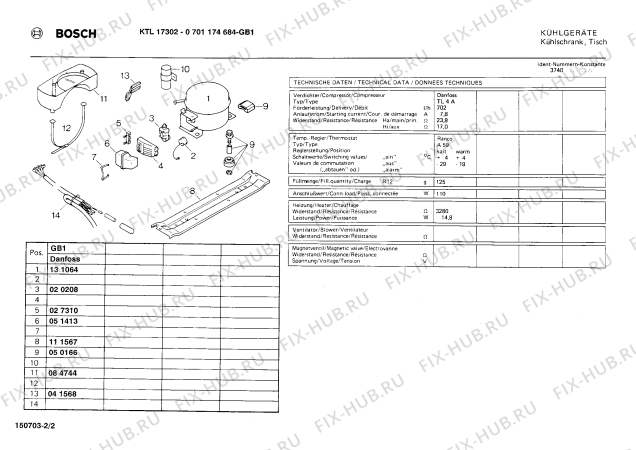 Взрыв-схема холодильника Bosch 0701174684 KTL 17302 - Схема узла 02