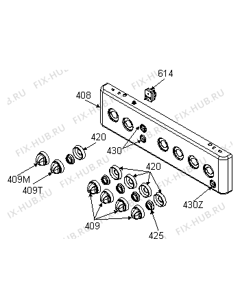Схема №1 MGIN52290GW (241336, 157C.12) с изображением Кнопка (ручка регулировки) для плиты (духовки) Gorenje 251263