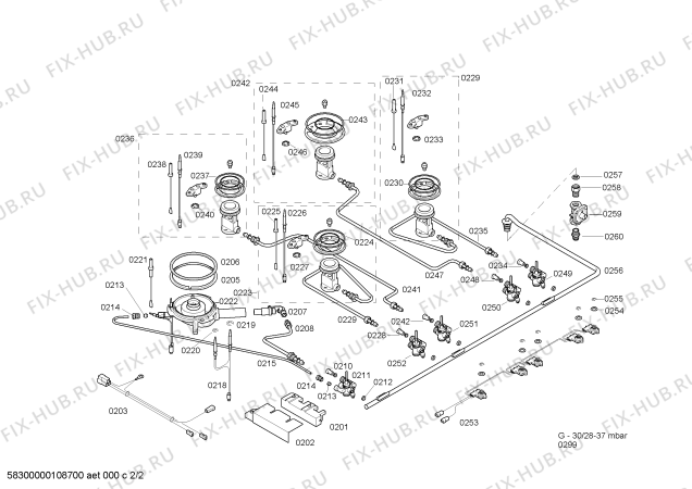 Взрыв-схема плиты (духовки) Bosch PGV975K01A Bosch - Схема узла 02