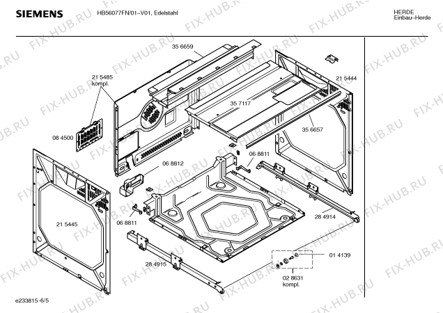 Схема №6 HB56077FN с изображением Панель управления для плиты (духовки) Siemens 00362615