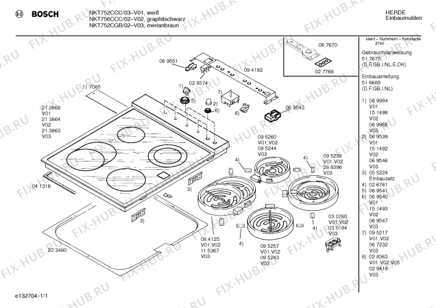 Схема №1 NKT622AGB с изображением Зона нагрева для электропечи Bosch 00288396