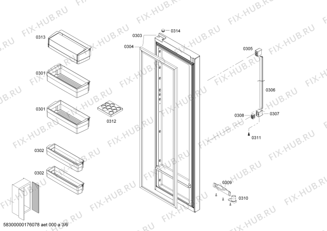 Схема №6 SXSVZFCPS с изображением Поднос для холодильной камеры Bosch 00744518