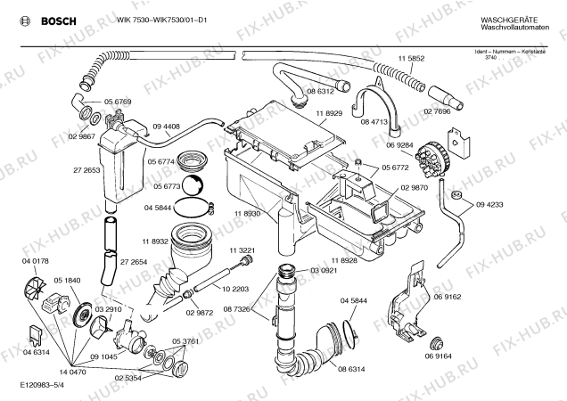 Взрыв-схема стиральной машины Bosch WIK7530 - Схема узла 04