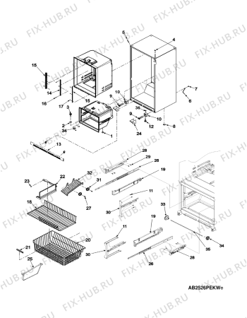 Схема №8 AB2526PEKW с изображением Запчасть для холодильника Whirlpool 481201226227