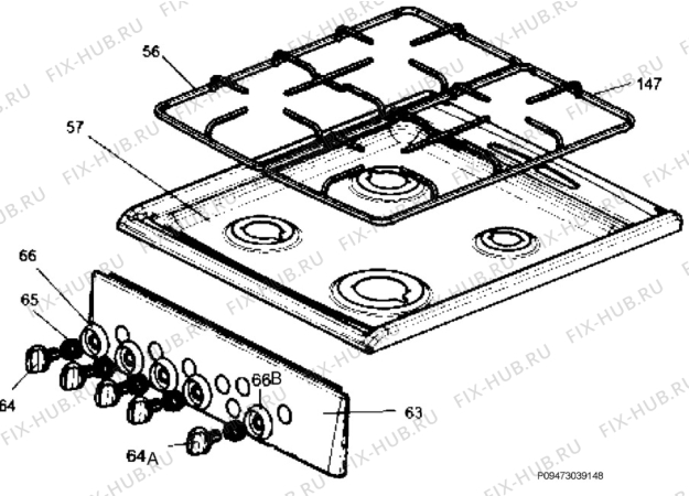 Взрыв-схема плиты (духовки) Electrolux EKG510103X - Схема узла Section 4