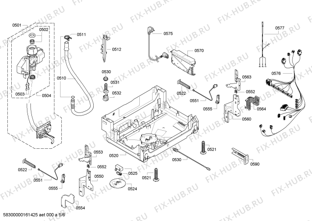 Взрыв-схема посудомоечной машины Bosch SMV65U20EU SuperSilence - Схема узла 05