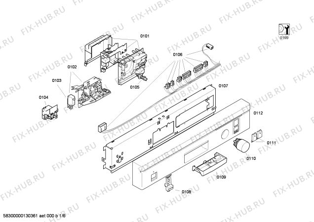 Схема №5 SE45E253SK с изображением Передняя панель для посудомойки Siemens 00664343