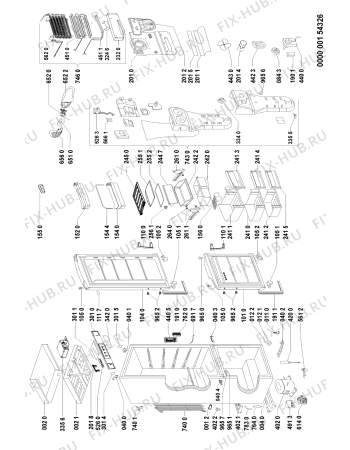 Схема №1 ARC 7636/IX с изображением Дверца для холодильной камеры Whirlpool 481241610763