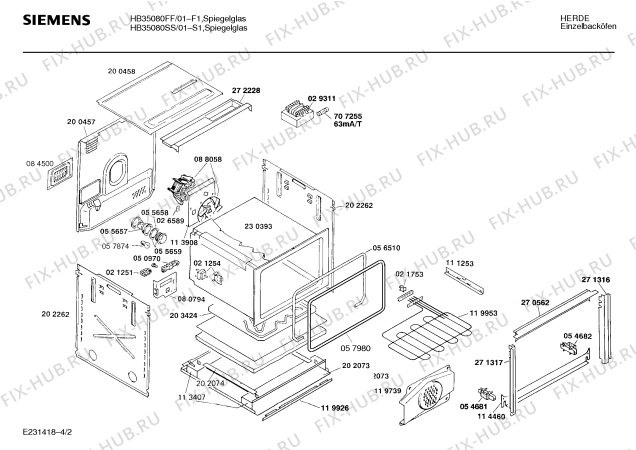 Схема №4 HB35080FF с изображением Планка для электропечи Siemens 00277716