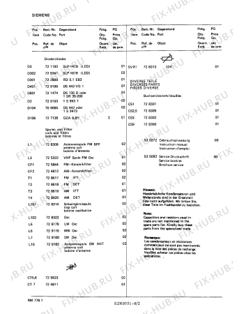 Схема №7 RM7767 с изображением Прижимной валик для звукотехники Siemens 00728147