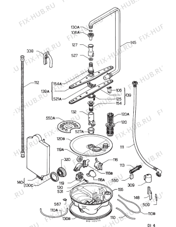 Взрыв-схема посудомоечной машины Zanussi ZP3414 - Схема узла Hydraulic System 272