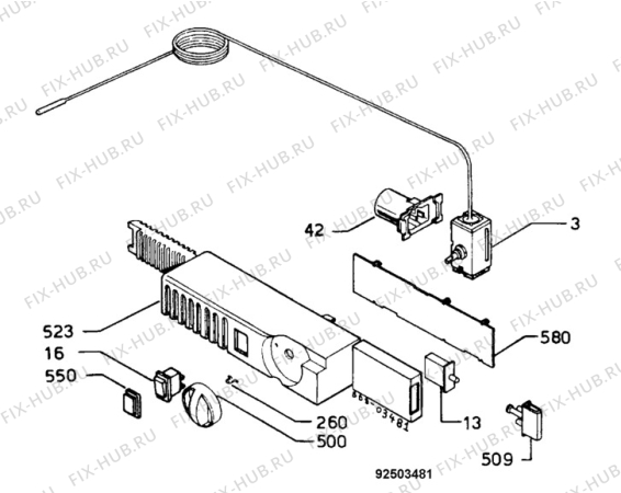 Взрыв-схема холодильника Electrolux ER7522B - Схема узла Thermostat