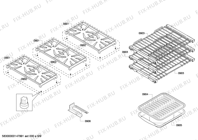 Схема №8 PRD366GHU с изображением Плата для плиты (духовки) Bosch 00685388