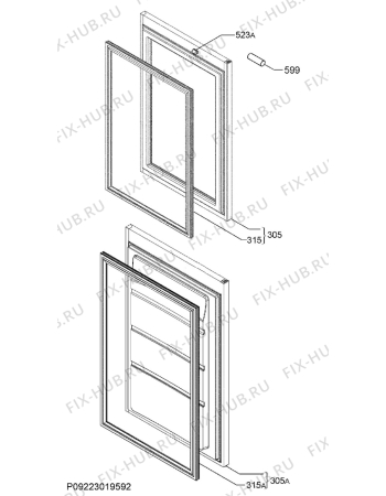 Взрыв-схема холодильника Smeg WF354LX - Схема узла Door 003