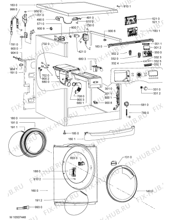 Схема №1 AWOE 71400 с изображением Модуль (плата) для стиралки Whirlpool 481010461479