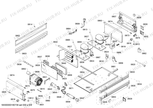 Схема №7 CI36BP01 с изображением Крышка для холодильника Siemens 00703394