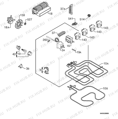 Взрыв-схема плиты (духовки) Privileg 791589_60770 - Схема узла Electrical equipment 268