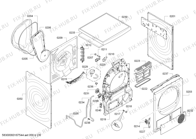 Взрыв-схема сушильной машины Bosch WTY88731 HomeProfessional selfCleaning condenser - Схема узла 02