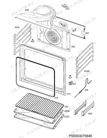 Взрыв-схема плиты (духовки) Electrolux EOB9000X - Схема узла Oven