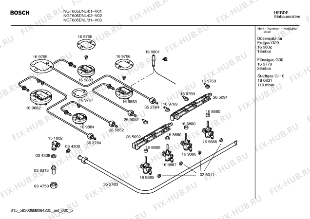 Взрыв-схема плиты (духовки) Bosch NGT606DNL Bosch - Схема узла 02