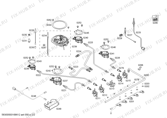 Схема №2 T29R66N1 ENC.T29R66N1 4G+1W RE-IG NE90F IH5 с изображением Кнопка Bosch 00155110