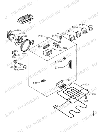 Взрыв-схема плиты (духовки) Zanussi ZHM761X - Схема узла Functional parts