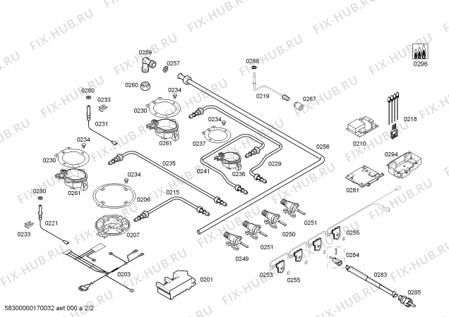 Схема №1 3EFX395B 3G+1W FLAME BA60OVEN с изображением Варочная панель для плиты (духовки) Bosch 00689296