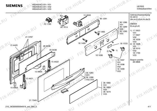 Схема №4 HB27044EU с изображением Инструкция по эксплуатации для духового шкафа Siemens 00552672