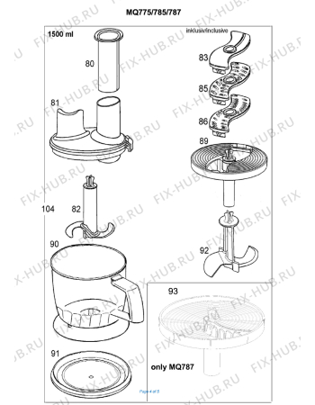 Взрыв-схема блендера (миксера) BRAUN Multiquick 7 MQ 785 Patisserie - 4199 - Схема узла 4