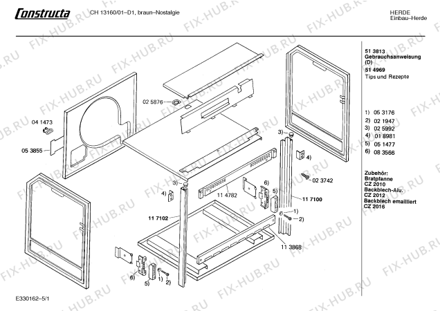 Схема №5 CH13160 с изображением Вентиляционная решетка для духового шкафа Bosch 00114782