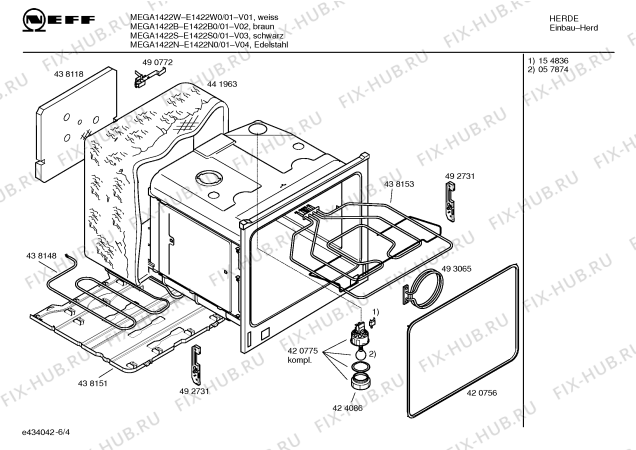 Схема №4 E1422B0 MEGA1422B с изображением Инструкция по эксплуатации для плиты (духовки) Bosch 00589013