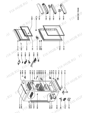 Схема №1 ARZ 924/H/AL с изображением Дверка для холодильной камеры Whirlpool 481241618646