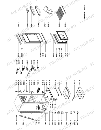 Схема №1 ART 804-2/G с изображением Дверь для холодильной камеры Whirlpool 481944268824