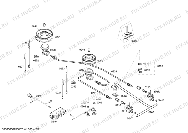 Схема №2 ER947501E Siemens с изображением Форсунки для природного газа для плиты (духовки) Siemens 00601556