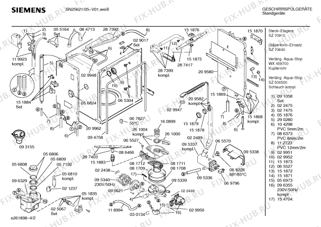 Схема №4 SN25621 с изображением Панель для посудомоечной машины Siemens 00289905