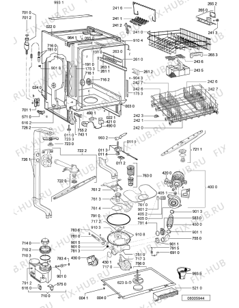 Взрыв-схема посудомоечной машины Bauknecht GSFH 1580 IN - Схема узла